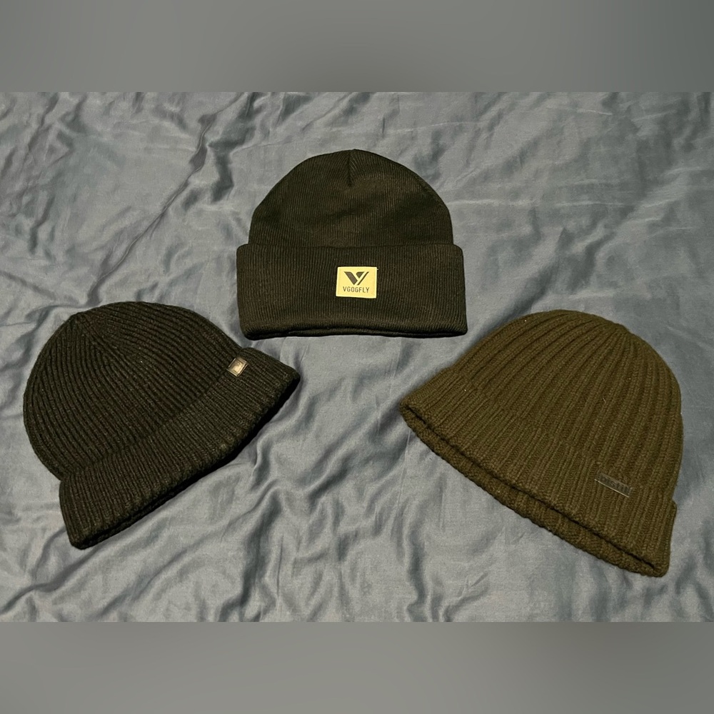BEANIES / SKULLIES- Three Pack, Black/Army Green